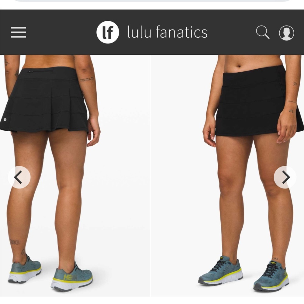 NWT Lululemon Pace Rival Mid-Rise Skirt Sz 10 Black Tennis Golf Skort Neutral